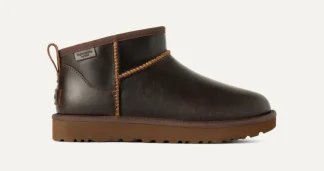 Bottes Classic | Toutes Les Bottes>UGG Femme Botte en cuir Classic Ultra Mini Leather Regenerate ironwood
