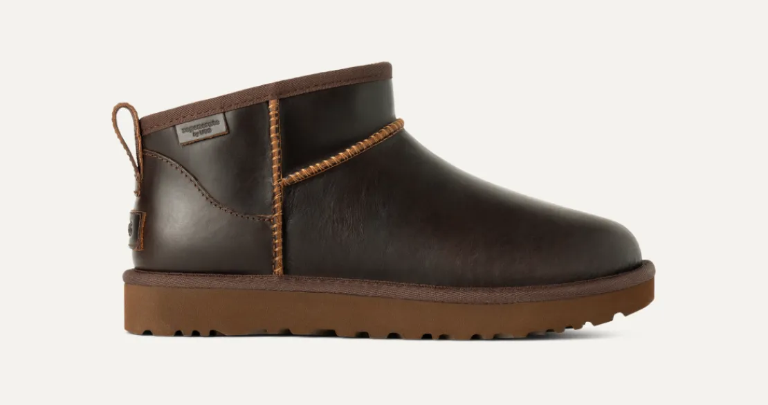 Bottes Classic | Toutes Les Bottes>UGG Femme Botte en cuir Classic Ultra Mini Leather Regenerate ironwood
