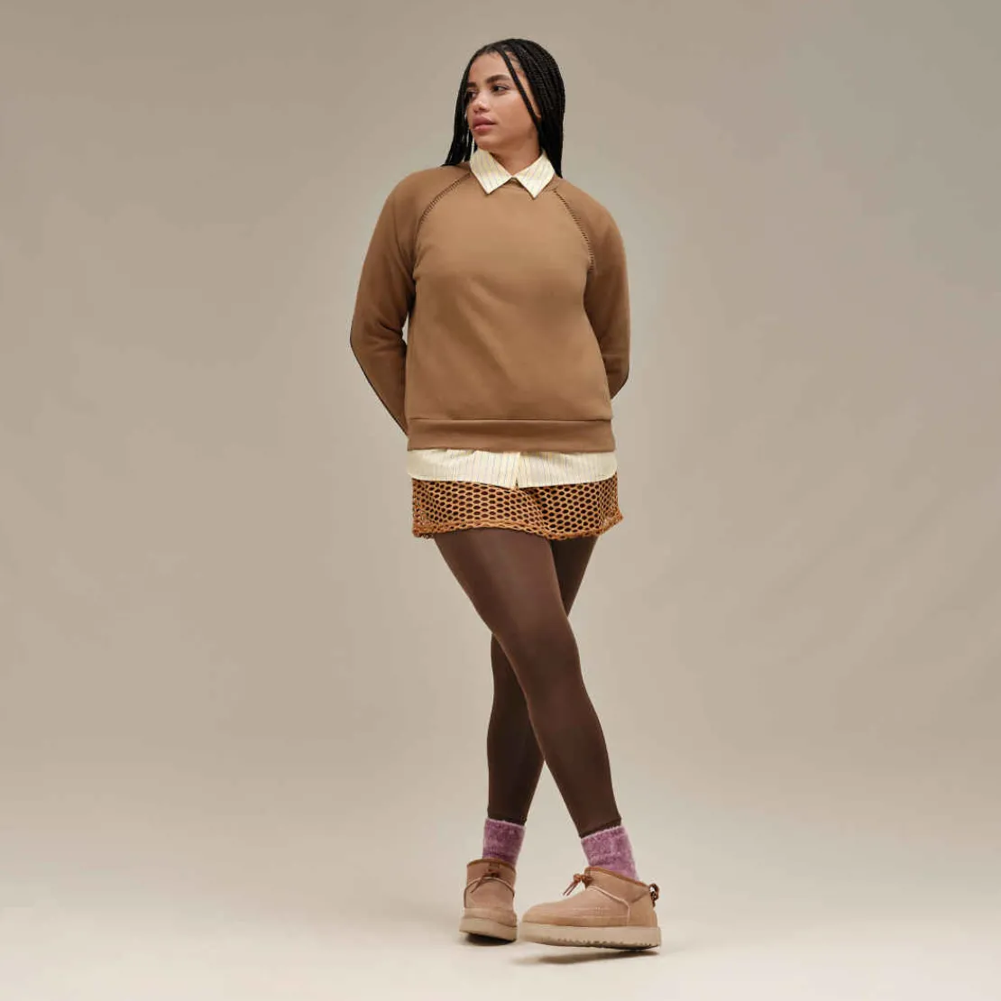 Vêtements D’intérieur | Pulls Et Cardigans>UGG Femme Pull à col rond Classic chestnut