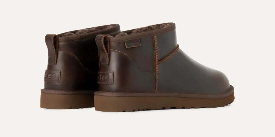 Toutes Les Bottes | Bottes Classic>UGG Homme Botte en cuir Classic Ultra Mini Leather Regenerate ironwood
