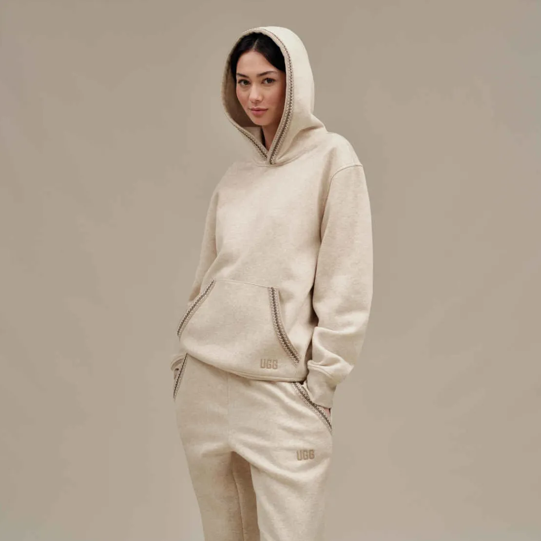 Hauts>UGG Homme Sweat à capuche Tasman caribouheather