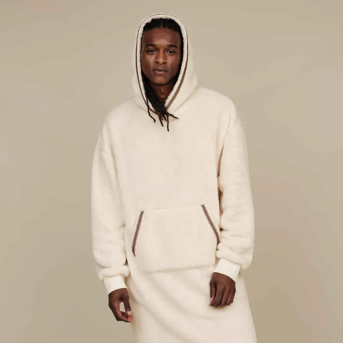 Pyjamas Et Peignoirs | Pulls Et Cardigans>UGG Unisexe Sweat à capuche oversize en fluff cream